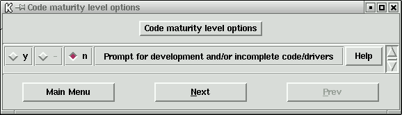 Selecci&oacute;n de 'code maturity level options'.