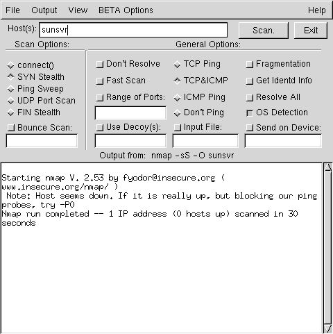 portsentry en
fonction sur l'h&ocirc;te scann&eacute;
