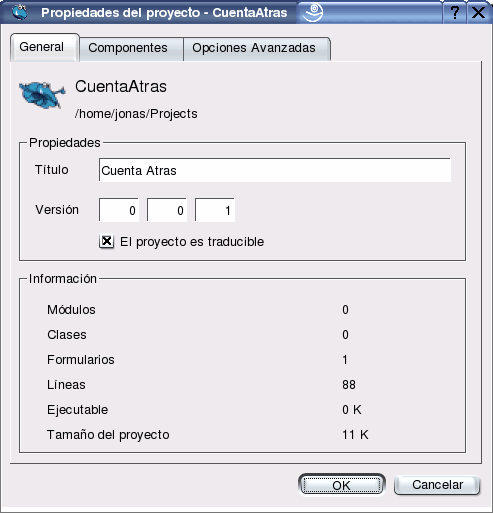 Propri&eacute;t&eacute;s du projet